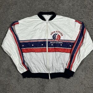 Vintage 80s Twin Cities Marathon Tyvek Windbreaker Jacket‎ USA Track Running